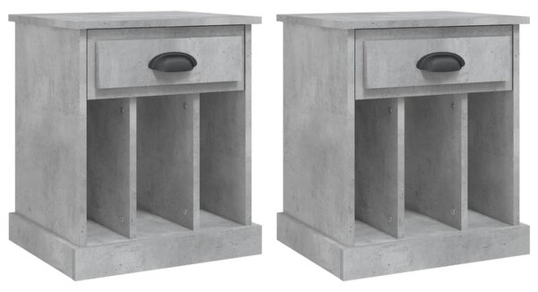 2 db betonszürke éjjeliszekrény 43x36x50 cm