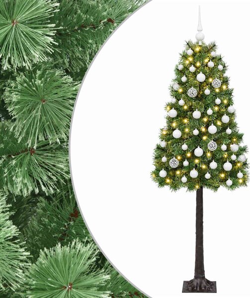 Mű zsanéros karácsonyfa gömbökkel 120 cm 150 LED Meleg fehér