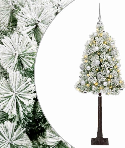 Mű zsanéros karácsonyfa gömbökkel 120 cm 150 LED Meleg fehér