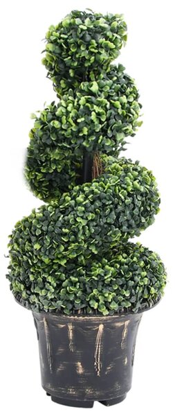 Zöld spirálalakú cserepes műpuszpáng 89 cm