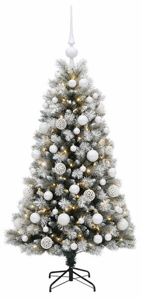 Mű zsanéros karácsonyfa gömbökkel 120 cm 150 LED Meleg fehér