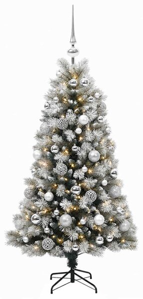 Mű zsanéros karácsonyfa gömbökkel 120 cm 150 LED Meleg fehér
