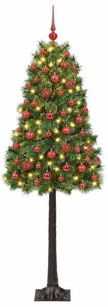 Mű zsanéros karácsonyfa gömbökkel 120 cm 150 LED Meleg fehér