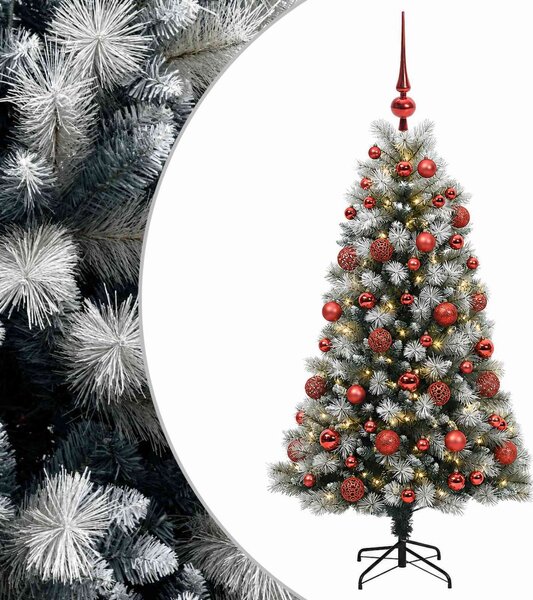 Mű zsanéros karácsonyfa gömbökkel 120 cm 150 LED Meleg fehér