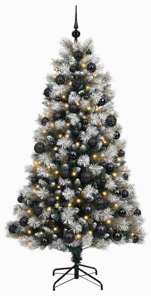 Mű zsanéros karácsonyfa gömbökkel 180 cm 300 LED Meleg fehér