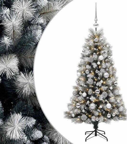 Mű zsanéros karácsonyfa gömbökkel 120 cm 150 LED Meleg fehér