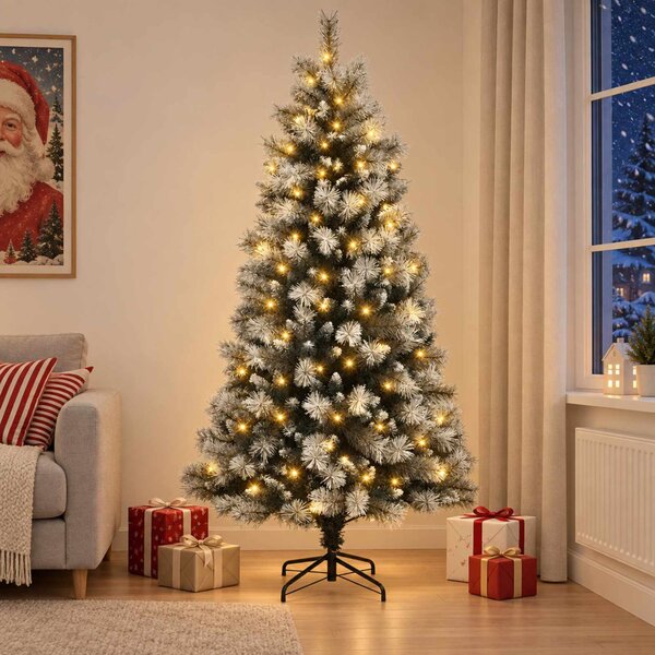 Műanyag Hajtogatós Karácsonyfa 120 cm 150 LED Meleg fehér