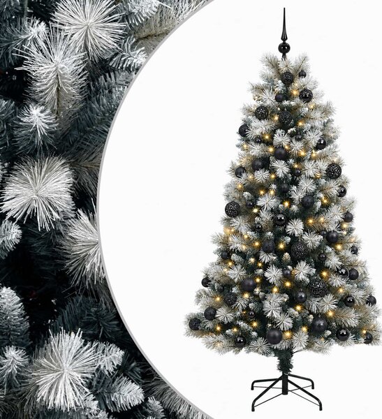 Mű zsanéros karácsonyfa gömbökkel 180 cm 300 LED Meleg fehér