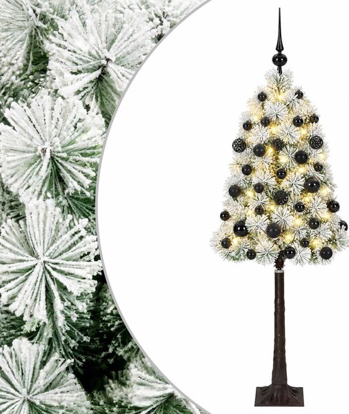 Mű zsanéros karácsonyfa gömbökkel 120 cm 150 LED Meleg fehér