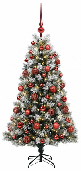 Mű zsanéros karácsonyfa gömbökkel 120 cm 150 LED Meleg fehér