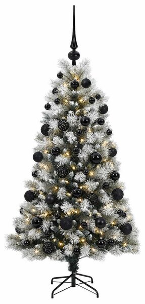 Mű zsanéros karácsonyfa gömbökkel 120 cm 150 LED Meleg fehér