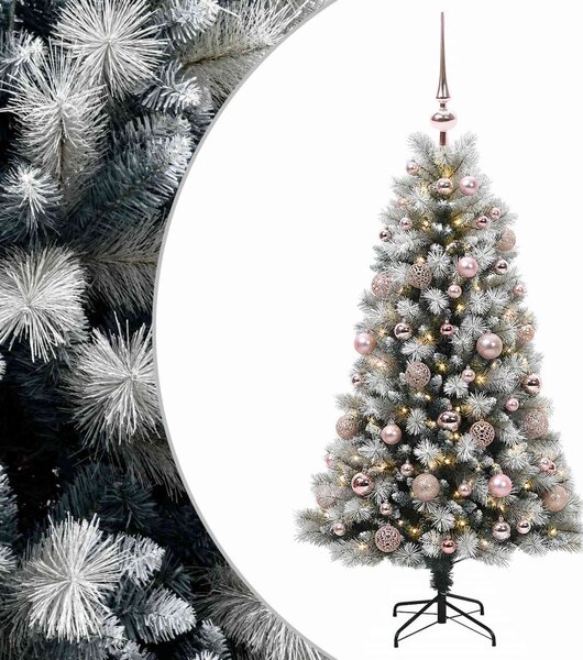 Mű zsanéros karácsonyfa gömbökkel 120 cm 150 LED Meleg fehér