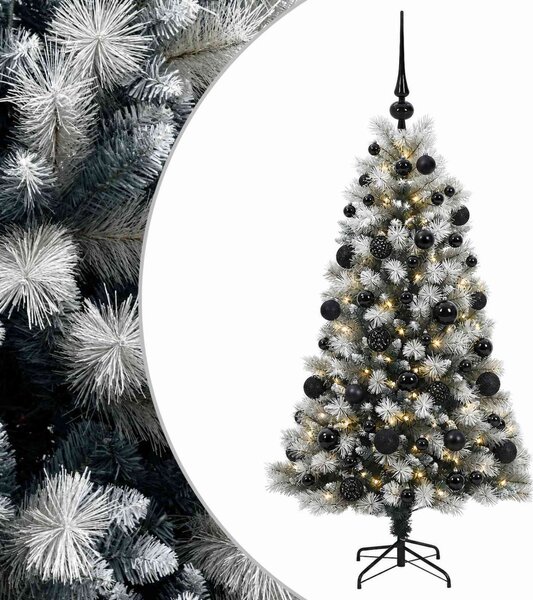 Mű zsanéros karácsonyfa gömbökkel 120 cm 150 LED Meleg fehér