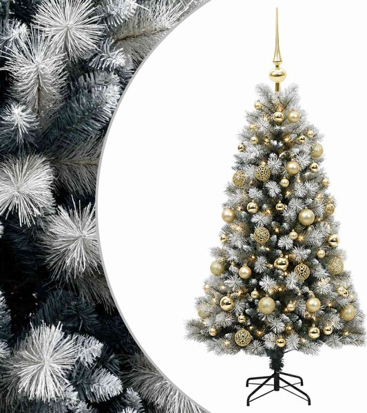 Mű zsanéros karácsonyfa gömbökkel 120 cm 150 LED Meleg fehér