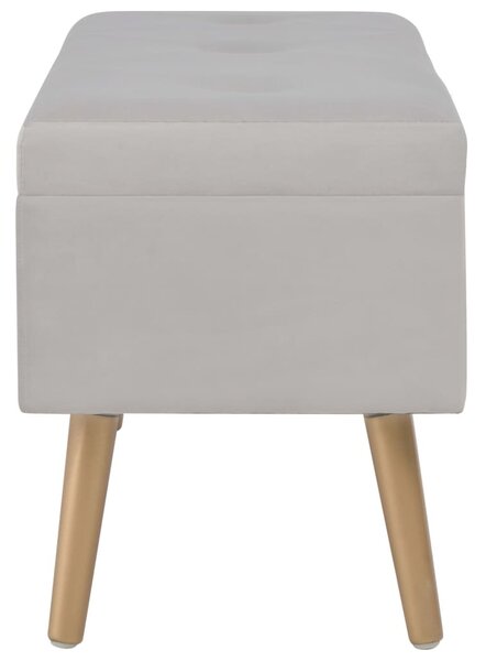 VidaXL szürke bársonypad tárolórekesszel 80 cm