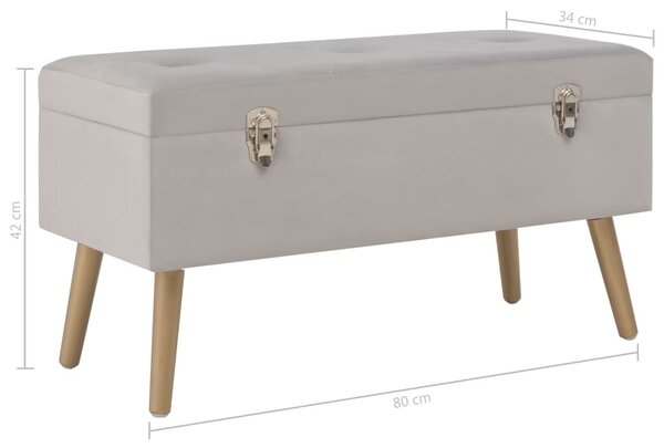 VidaXL szürke bársonypad tárolórekesszel 80 cm