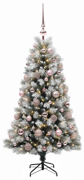 Mű zsanéros karácsonyfa gömbökkel 120 cm 150 LED Meleg fehér