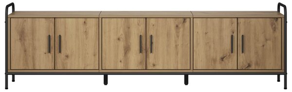 TV szekrény 146 x 33 x 50 cm Kézműves Tölgy Szerelt Fa
