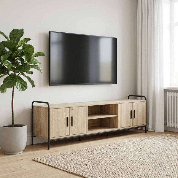 TV szekrény 146 x 33 x 50 cm Sonoma Tölgy Szerelt Fa