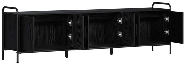 TV szekrény 146 x 33 x 50 cm Fekete Tölgy Szerelt Fa