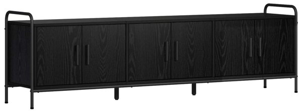 TV szekrény 146 x 33 x 50 cm Fekete Tölgy Szerelt Fa