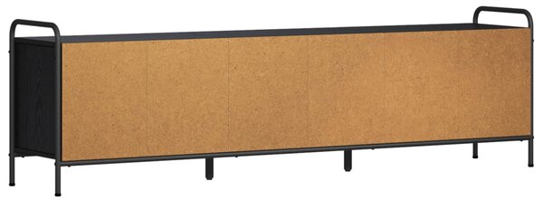 TV szekrény 146 x 33 x 50 cm Fekete Tölgy Szerelt Fa
