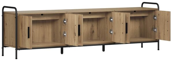 TV szekrény 146 x 33 x 50 cm Kézműves Tölgy Szerelt Fa