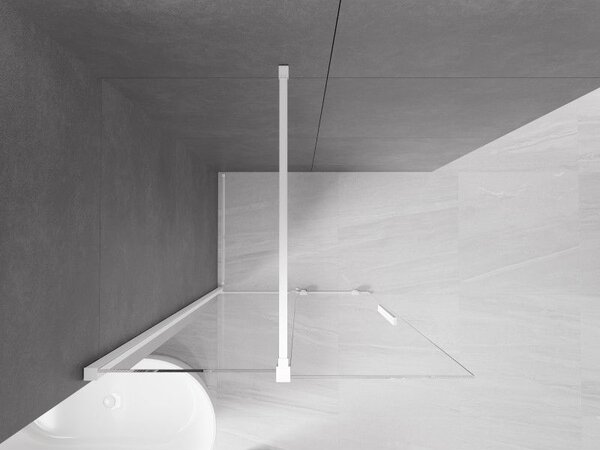 Mexen Velar eltolható Walk-in zuhanyfal 120 x 200 cm, átlátszó 8 mm, fehér - 871-120-000-03-20