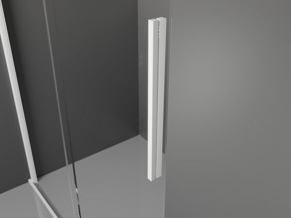 Mexen Velar eltolható Walk-in zuhanyfal 120 x 200 cm, átlátszó 8 mm, fehér - 871-120-000-03-20