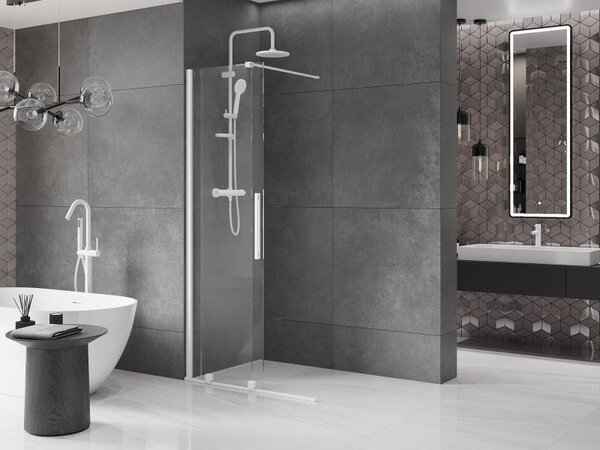 Mexen Velar eltolható Walk-in zuhanyfal 120 x 200 cm, átlátszó 8 mm, fehér - 871-120-000-03-20