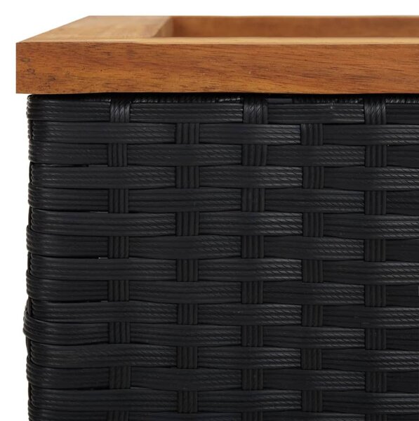 VidaXL fekete polyrattan ültetőláda 40 x 40 x 80 cm