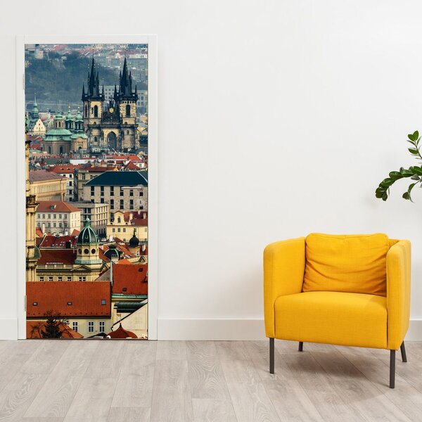 Fotótapéta ajtóra - Prágai panoráma (95x205cm)