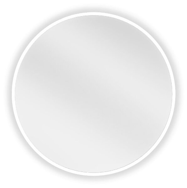 Mexen Loft, kerek fürdőszobai tükör 50 cm, keret színe fehér, 9850-050-050-000-20