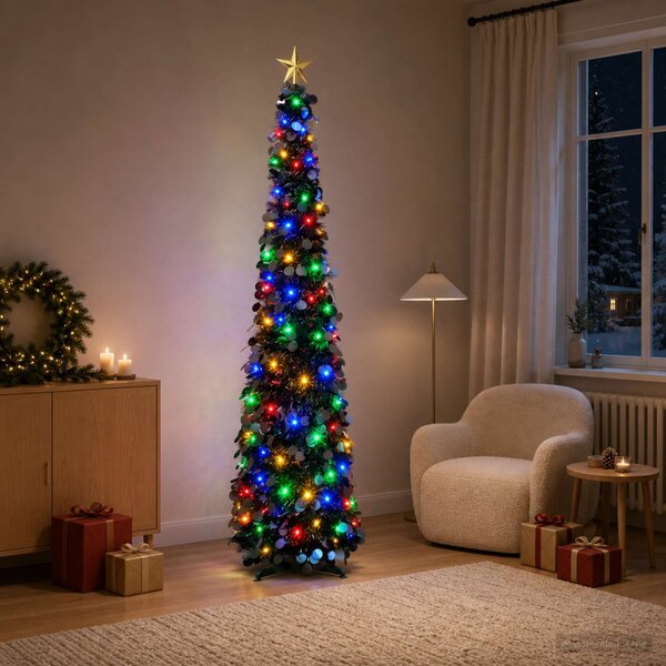 Pop-up LED-es karácsonyfa csúcsdísszel 180 cm 100 LED PET