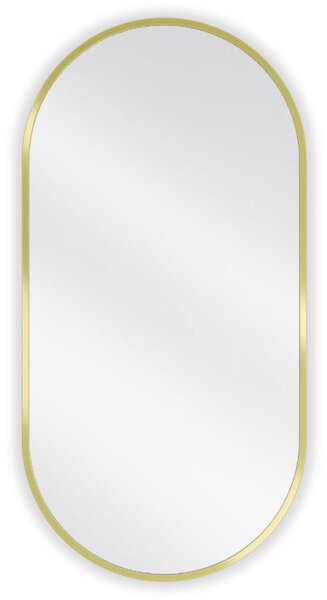 Mexen Loft ovális fürdőszobai tükör 80 x 40 cm, arany keret - 9851-080-040-000-50