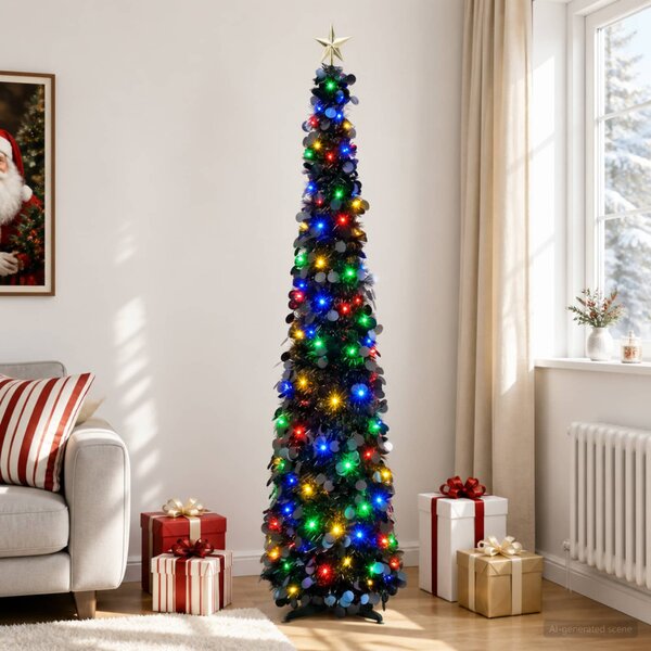 Pop-up LED-es karácsonyfa csúcsdísszel 180 cm 100 LED PET