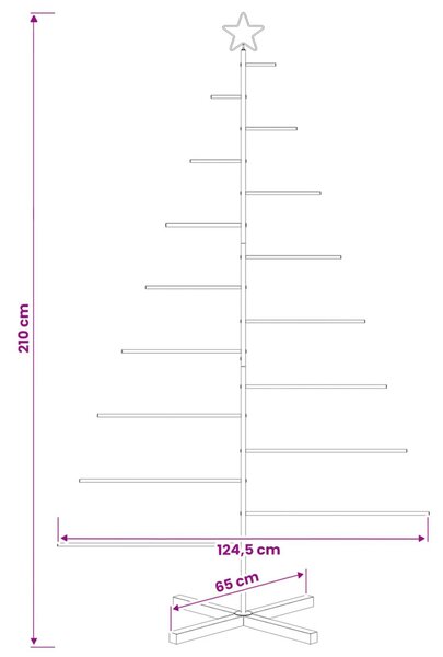 Fém karácsonyfa állvánnyal KUOPIO 210 cm Acél Fehér