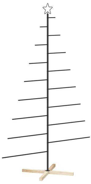Fém karácsonyfa állvánnyal KUOPIO 210 cm Acél Fekete