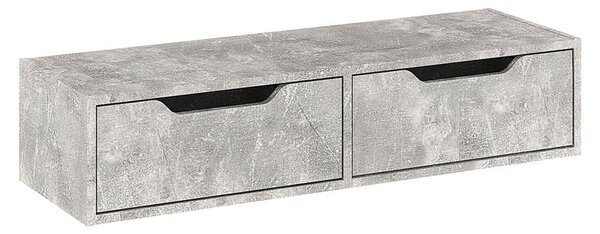 Fali komód, sminkasztal, Alberto, márványhatású szürke, 100x32.5x22 cm