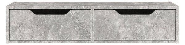 Fali komód, sminkasztal, Alberto, márványhatású szürke, 100x32.5x22 cm
