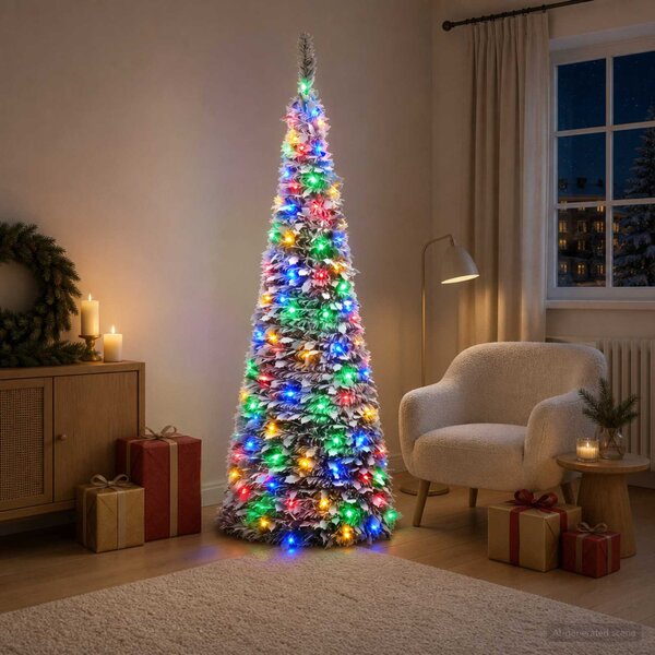 Pop-up LED-es karácsonyfa 180 cm 150 LED PVC Zöld és fehér
