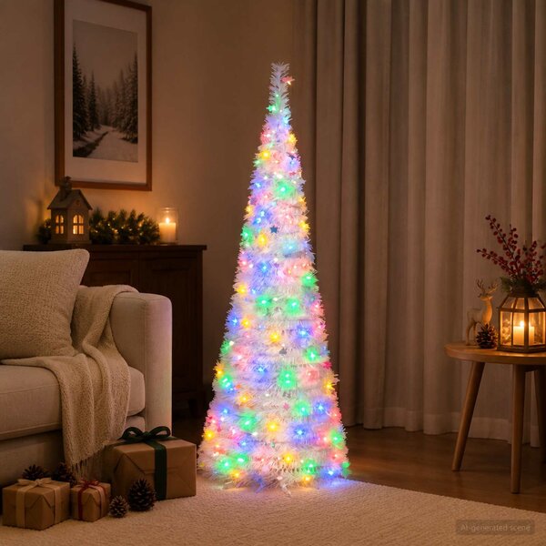 Pop-up LED-es karácsonyfa 150 cm 100 LED PVC és PET Fehér