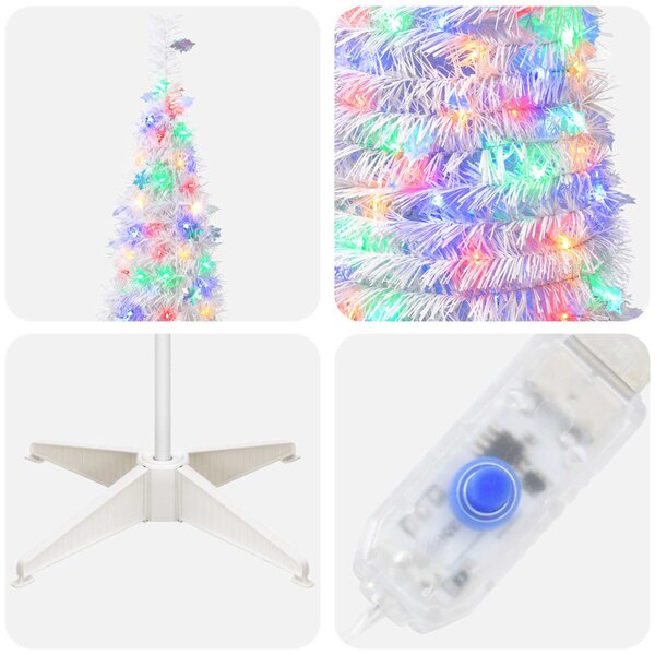 Pop-up LED-es karácsonyfa 150 cm 100 LED PVC és PET Fehér