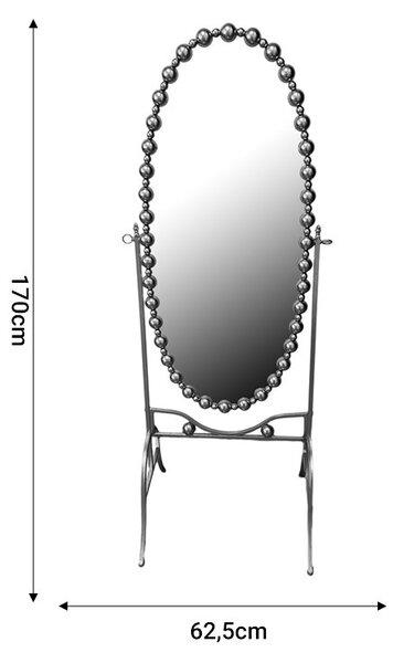 Tükör, Present, arany fém, 65.5x49x170 cm