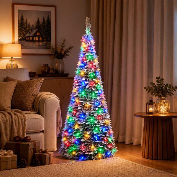 Pop-up LED-es karácsonyfa 120 cm 50 LED PVC Zöld és fehér