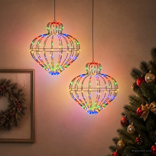 Karácsonyi csúcsdísz világítás 2 db 384 LED Többszínű
