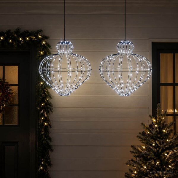 Karácsonyi csúcsdísz világítás 2 db 384 LED Hideg fehér