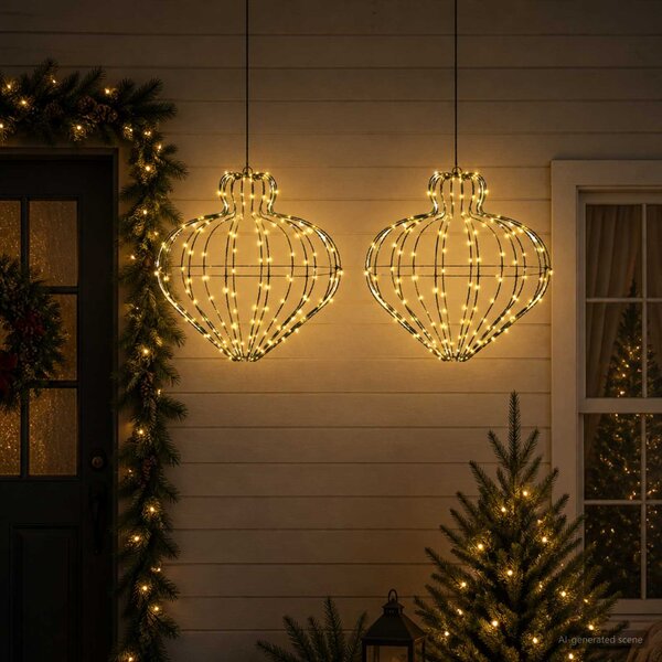 Karácsonyi csúcsdísz világítás 2 db 384 LED Meleg fehér