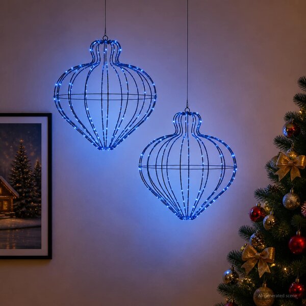 Karácsonyi csúcsdísz világítás 2 db 384 LED Kék Átm. 40 x 40 cm