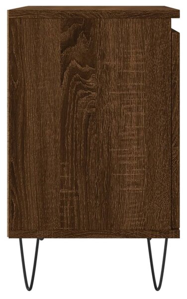 Barna tölgyszínű szerelt fa éjjeliszekrény 40x30x50 cm